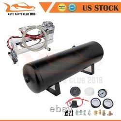 12 Volt 200 PSI Air Compressor 3 Gallon Air Tank Gauge Horn Kit For Truck Train