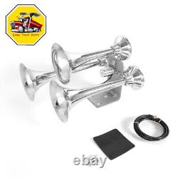 12V/24V 150DB Truck Air Horn 3 Trumpet Horns Kit Universal For Car Train Boat