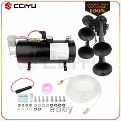 12V 4 Trumpet 150psi Air Compressor Train Horn Kit Fits For Car Truck Train Boat