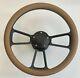 14 BILLET BLACK Steering wheel with DARK TAN Half Wrap + adaptor + Horn Button