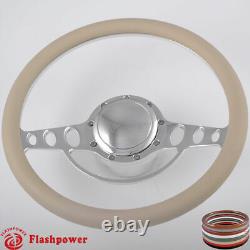 14 Billet Aluminum 9 Hole Steering Wheel Kit with Horn Button & Adapter