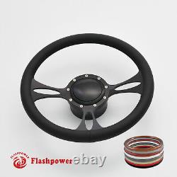 14 Billet Aluminum 9 Hole Steering Wheel Kit with Horn Button & Adapter