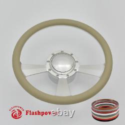 14 Billet Aluminum 9 Hole Steering Wheel Kit with Horn Button & Adapter