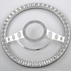 14 Billet Aluminum 9 Hole Steering Wheel Kit with Horn Button & Adapter