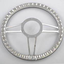 14 Billet Aluminum 9 Hole Steering Wheel Kit with Horn Button & Adapter