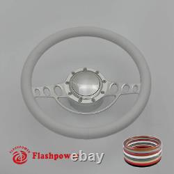 14 Billet Aluminum 9 Hole Steering Wheel Kit with Horn Button & Adapter