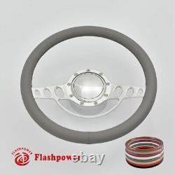 14 Billet Aluminum 9 Hole Steering Wheel Kit with Horn Button & Adapter