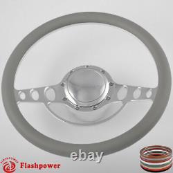 14 Billet Aluminum 9 Hole Steering Wheel Kit with Horn Button & Adapter