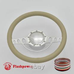 14 Billet Aluminum 9 Hole Steering Wheel Kit with Horn Button & Adapter