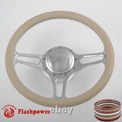 14 Billet Aluminum 9 Hole Steering Wheel Kit with Horn Button & Adapter