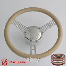 14 Billet Aluminum 9 Hole Steering Wheel Kit with Horn Button and Adapter