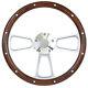 14 Billet Aluminum & Mahogany Steering Wheel for GMC Trucks & Vans Full Kit