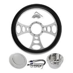 14 Billet Cruisin Steering Wheel Half Wrap with 9 Holes Adapter & Horn Button