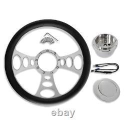 14 Billet Cruisin Steering Wheel Half Wrap with 9 Holes Adapter & Horn Button