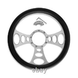 14 Billet Cruisin Steering Wheel Half Wrap with 9 Holes Adapter & Horn Button