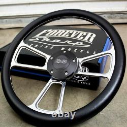 14 Billet Steering Wheel with Black SS Horn & Boss Kit for 1967 Chevelle, El Cam