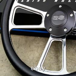 14 Billet Steering Wheel with Black SS Horn & Boss Kit for 1967 Chevelle, El Cam