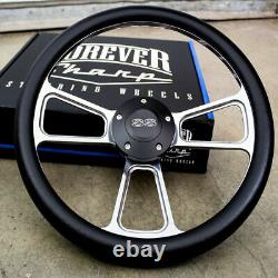 14 Billet Steering Wheel with Black SS Horn & Boss Kit for 1967 Chevelle, El Cam