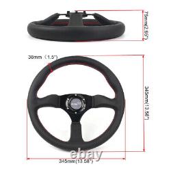 14 Genuine Leather Steering Wheel Quick Release Hub Adapter For Civic EK 96-00