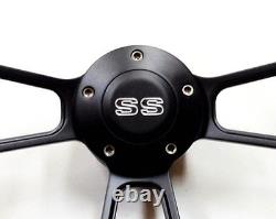 14 Mahogany / Black Billet Steering Wheel with SS Horn for 1968 Camaro Kit