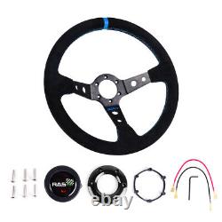 14 Suede Steering Wheel Quick Release Hub Adapter Kit For Honda Civic 96-00 EK