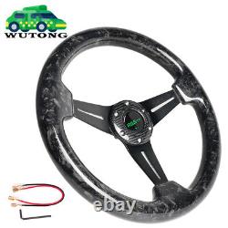 14INCH Universal Forged Carbon Fiber Racing Steering Wheel Deep Dish 6 Bolt