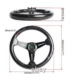 14INCH Universal Forged Carbon Fiber Racing Steering Wheel Deep Dish 6 Bolt