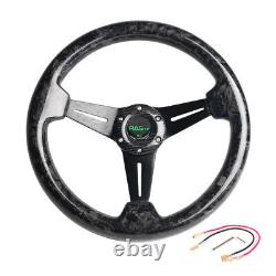 14INCH Universal Forged Carbon Fiber Racing Steering Wheel Deep Dish 6 Bolt