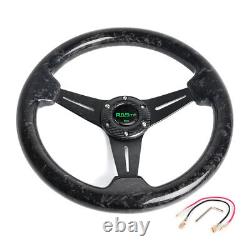 14INCH Universal Forged Carbon Fiber Racing Steering Wheel Deep Dish 6 Bolt