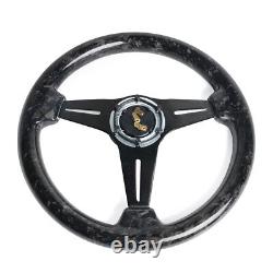 14INCH Universal Forged Carbon Fiber Racing Steering Wheel Deep Dish 6 Bolt