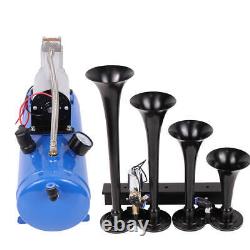 150db Air Horn Truck Train Horns Kit 12V 6L Compressor 4 Trumpet