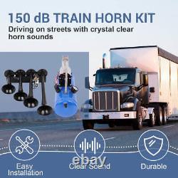 150db Air Horn Truck Train Horns Kit 12V 6L Compressor 4 Trumpet