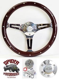 1948-1959 Chevy pickup steering wheel BOWTIE 15 DARK MAHOGANY WOOD