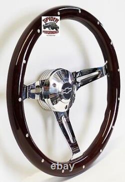 1948-1959 Chevy pickup steering wheel BOWTIE 15 DARK MAHOGANY WOOD