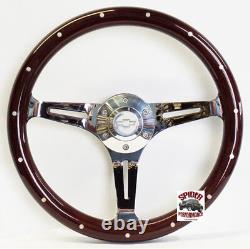 1948-1959 Chevy pickup steering wheel BOWTIE 15 DARK MAHOGANY WOOD