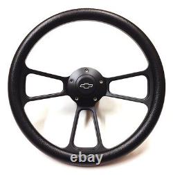 1948-59 Chevy Apache Truck Steering Wheel Kit Black PBK Billet withBoss Kit & Horn