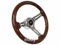 1953-57 Chevrolet 150 6-Bolt Mahogany Wood Steering Wheel Kit, One Fifty Button