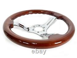 1953-57 Chevrolet 150 6-Bolt Mahogany Wood Steering Wheel Kit, One Fifty Button