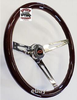 1955-1956 Chevrolet steering wheel RED BOWTIE 15 MUSCLE CAR WOOD