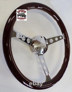 1955-1956 Chevy steering wheel BOWTIE 15 CLASSIC MAHOGANY