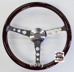 1955-1956 Chevy steering wheel BOWTIE 15 CLASSIC MAHOGANY