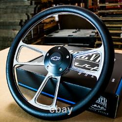 1960-1969 Chevy Pick Up Truck 14 Polished & Black Vinyl Steering Wheel Kit