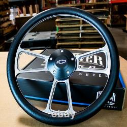 1960-1969 Chevy Pick Up Truck 14 Polished & Black Vinyl Steering Wheel Kit