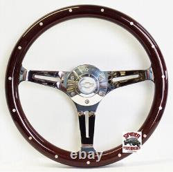 1960-1969 Chevy pickup steering wheel BOWTIE 14 DARK MAHOGANY WOOD