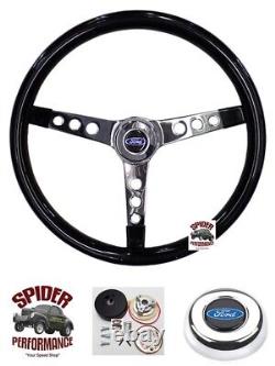 1963-1964 Ford steering wheel BLUE OVAL 15 GLOSSY GRIP