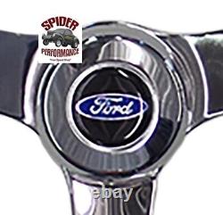 1963-1964 Ford steering wheel BLUE OVAL 15 GLOSSY GRIP