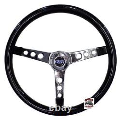 1963-1964 Ford steering wheel BLUE OVAL 15 GLOSSY GRIP