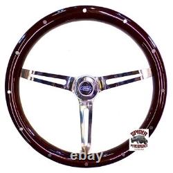 1963-1964 Ford steering wheel BLUE OVAL 15 MUSCLE CAR MAHOGANY WOOD