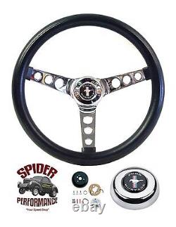 1965-1969 Mustang steering wheel 13 1/2 PONY horn button CLASSIC CHROME