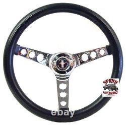 1965-1969 Mustang steering wheel 13 1/2 PONY horn button CLASSIC CHROME